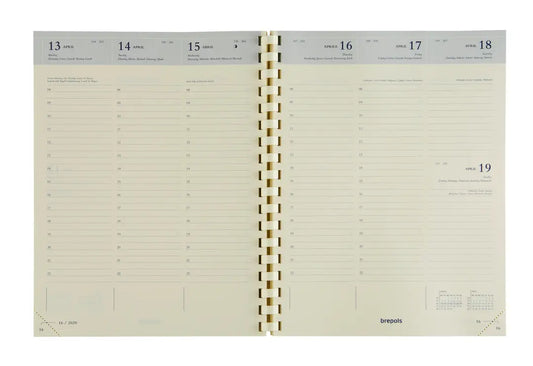 BREPOLS Agenda Timing 2026 0.136.9900 1W/2S Ersatz chamois 16.8x22cm