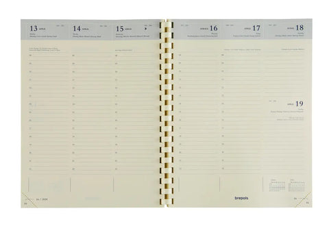 BREPOLS Agenda Timing 2026 0.136.9900 1W/2S Ersatz chamois 16.8x22cm