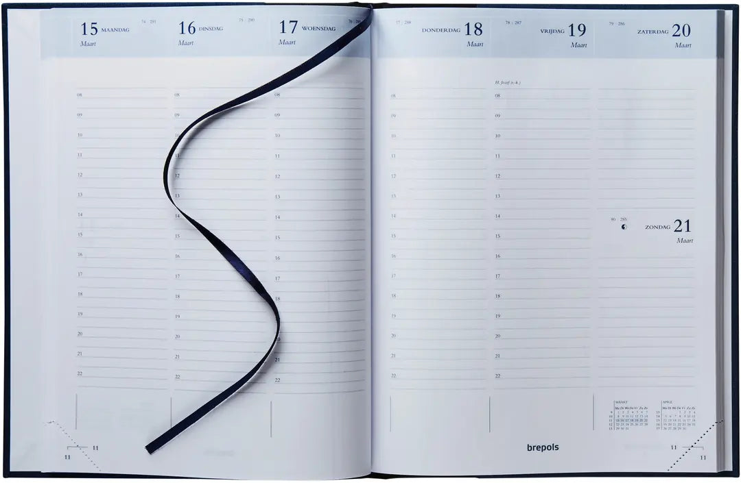 BREPOLS Agenda Timing Lima 2025 0.137.1256 1W/2S schwarz 17.1x22cm