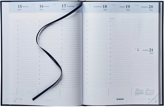 BREPOLS Agenda Timing Lima 2025 0.137.1256 1W/2S blau 17.1x22cm