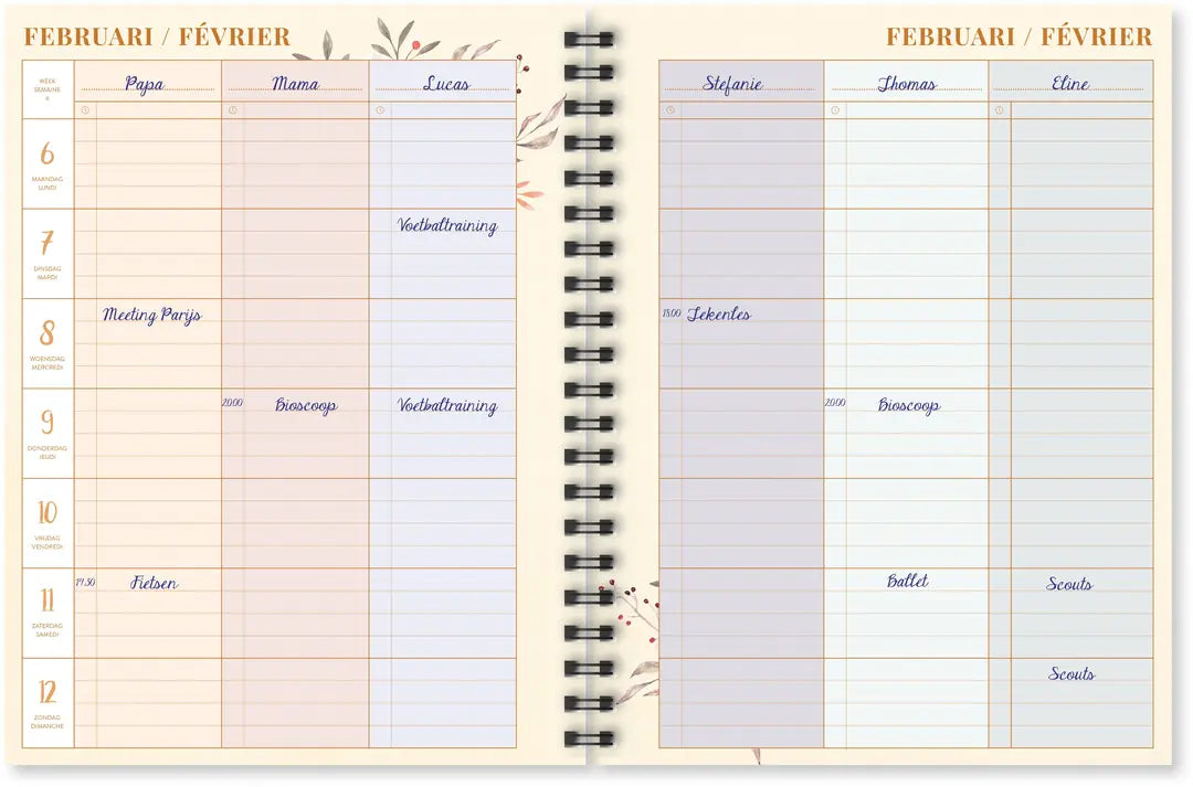 BREPOLS Agenda de la Famille 2024 0.166.2915 1W/2S grün 16.8x22cm