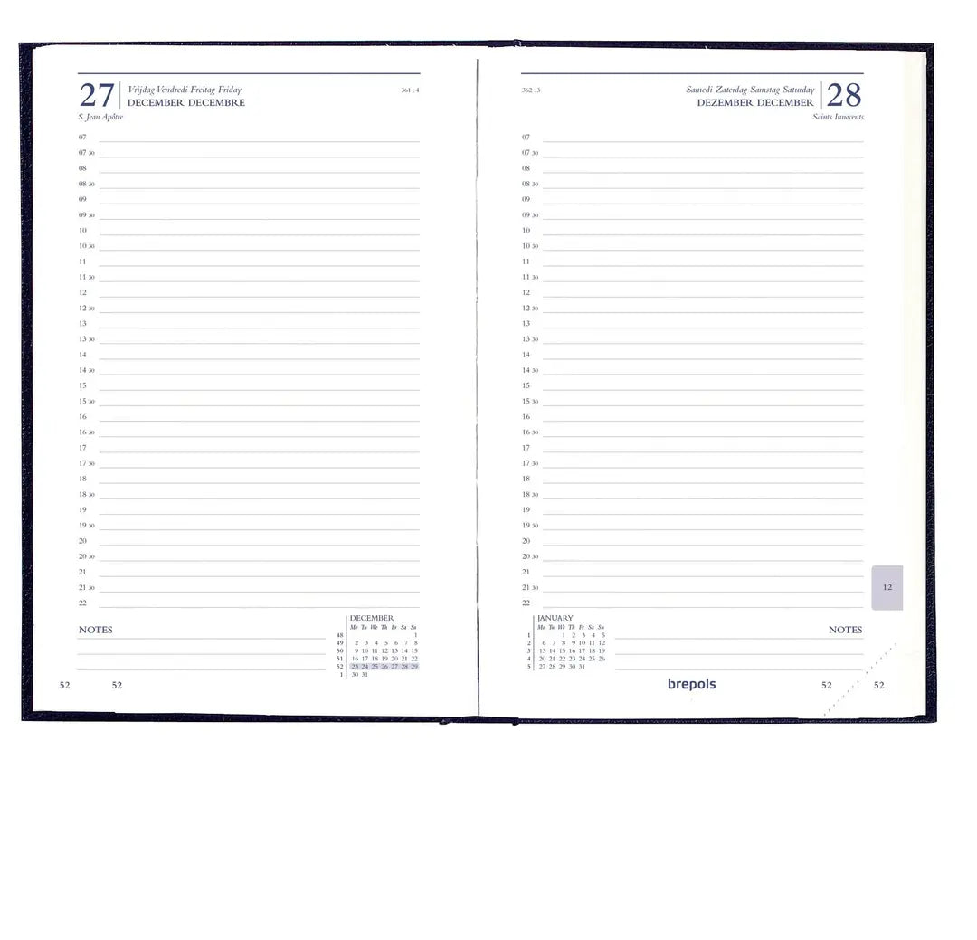 BREPOLS Agenda Saturnus Luxe Lima 2025 0.216.1256 1T/1S schwarz 13.3x20.8cm