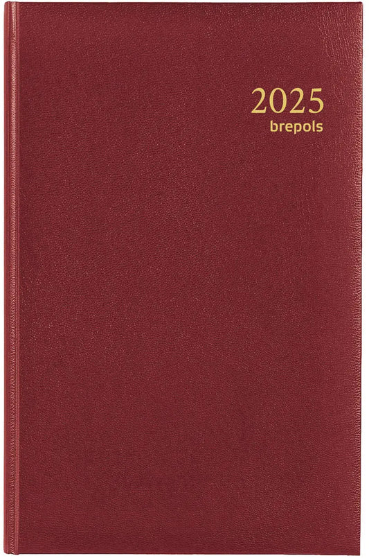 BREPOLS Agenda Saturnus Luxe Lima 2025 0.216.1256 1T/1S weinrot 13.3x20.8cm