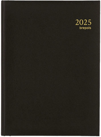 BREPOLS Agenda Euro Lima 2025 0.224.1256 1T/1S schwarz 14.8x21cm