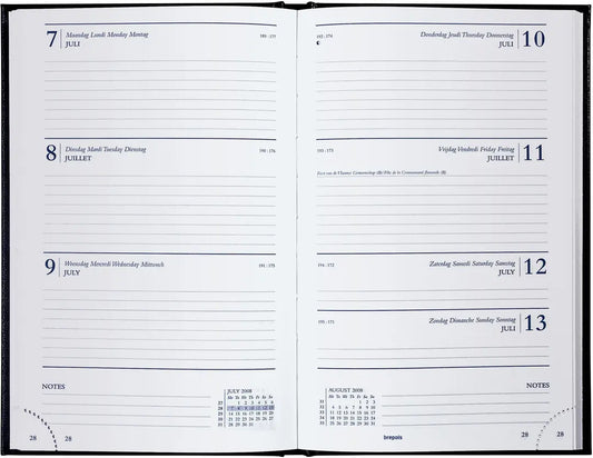 BREPOLS Agenda Saturnus 231 Lima 2025 0.231.1255 1W/2S schwarz 13.5x21cm