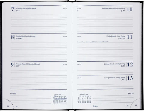BREPOLS Agenda Saturnus 231 Lima 2025 0.231.1255 1W/2S schwarz 13.5x21cm