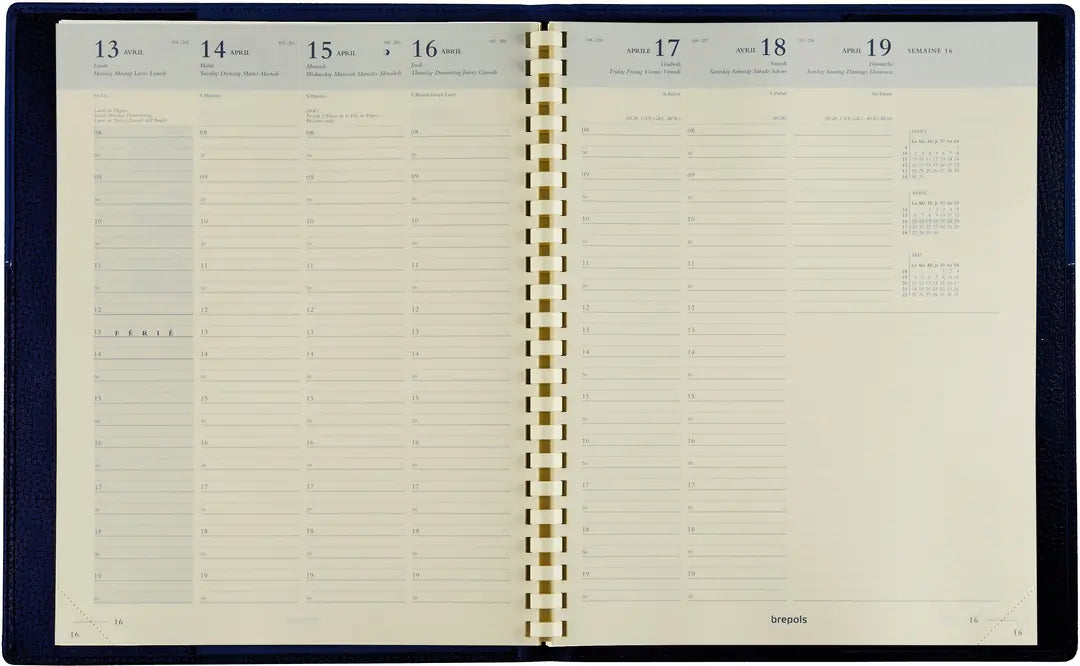 BREPOLS Agenda Omega 27 Genova 2025 0.234.2052 1W/2S schwarz 21x27cm
