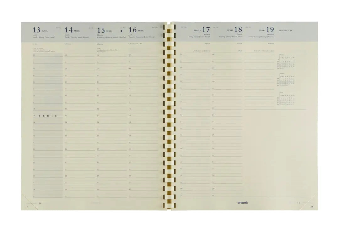 BREPOLS Agenda Omega 27 Ersatz 2025 0.234.9900 1W/2S weiss 21x27cm