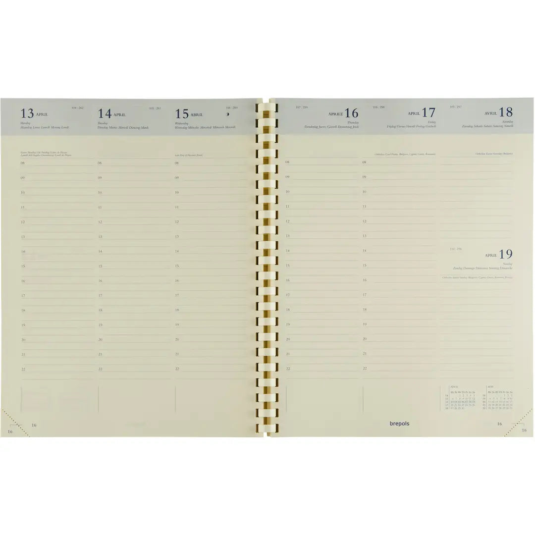 BREPOLS Agenda Concorde Ersatz 2025 0.240.9900 1W/2S chamois 21x27cm