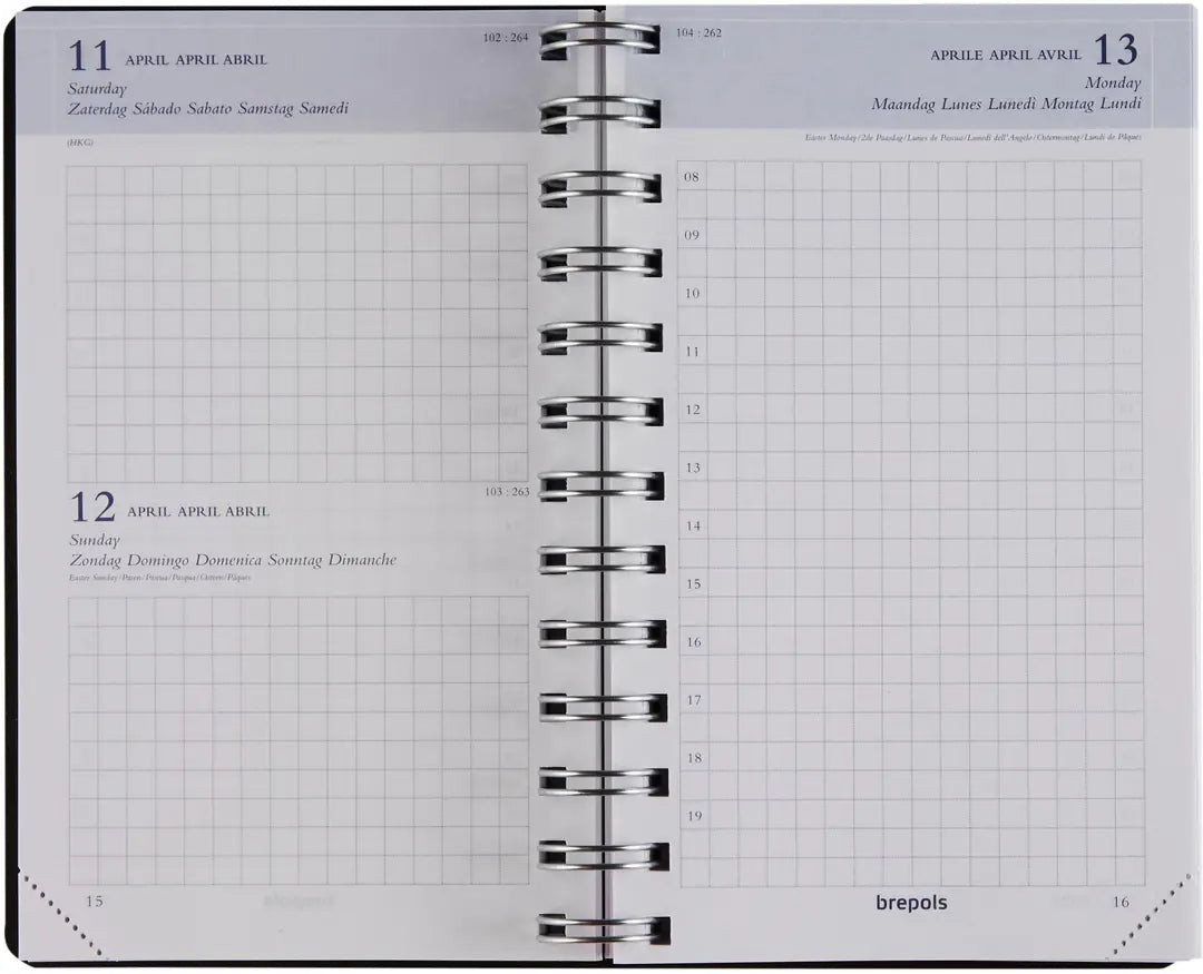BREPOLS Agenda Building Recycled 2025 0.414.4910 1T/1S schwarz 10x16.5cm