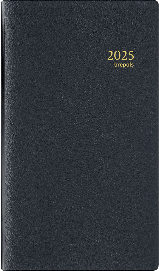 BREPOLS Agenda Notaplan Genova 2025 0.716.2051 1W/2S schwarz 9x16cm