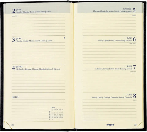 BREPOLS Agenda Interplan Toile 2025 0.736.2065 1W/2S ass. 9x16cm