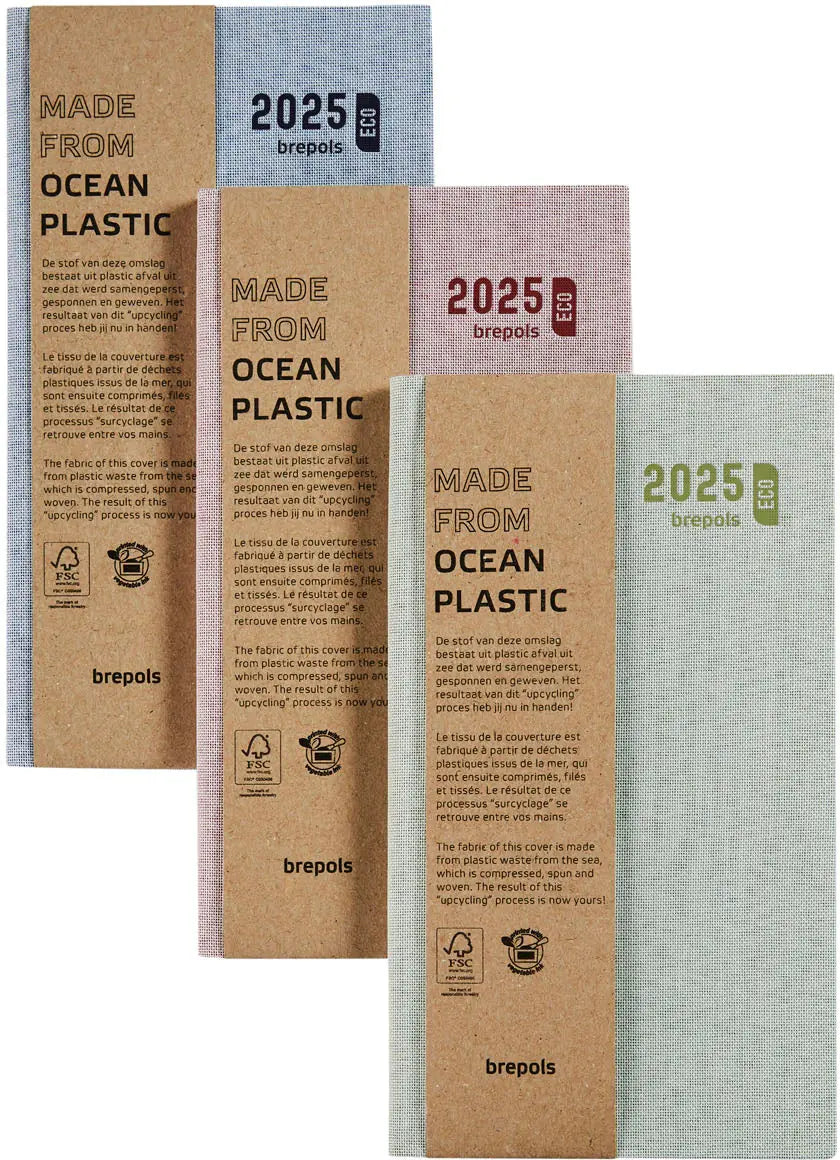 BREPOLS Agenda Interplan Toile 2025 0.736.2065 1W/2S ass. 9x16cm