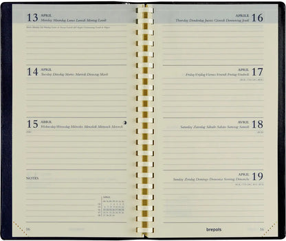 BREPOLS Agenda Interplan Seta 2025 0.736.2121 1W/2S bordeaux 9x16cm