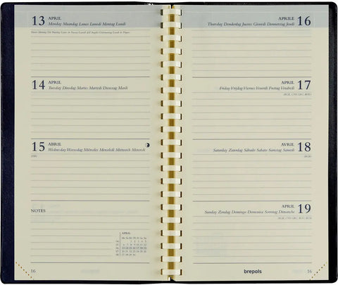 BREPOLS Agenda Interplan Seta 2025 0.736.2121 1W/2S bordeaux 9x16cm