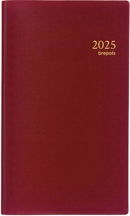 BREPOLS Agenda Interplan Seta 2025 0.736.2121 1W/2S bordeaux 9x16cm