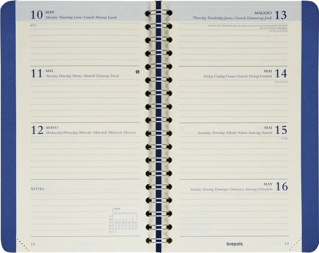 BREPOLS Agenda Interplan Calvi 2025 0.736.6870 1W/2S blau 9x16cm