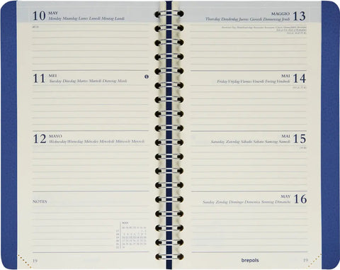 BREPOLS Agenda Interplan Calvi 2025 0.736.6870 1W/2S blau 9x16cm