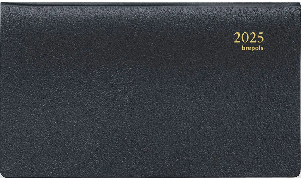 BREPOLS Agenda Omniplan Genova 2025 0.738.2051 1W/2S schwarz 9x16cm