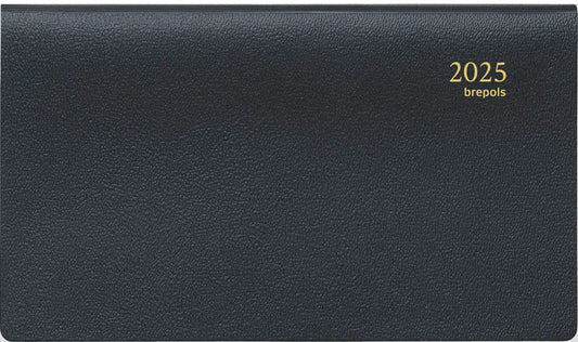 BREPOLS Agenda Omniplan Genova 2025 0.738.2051 1W/2S schwarz 9x16cm