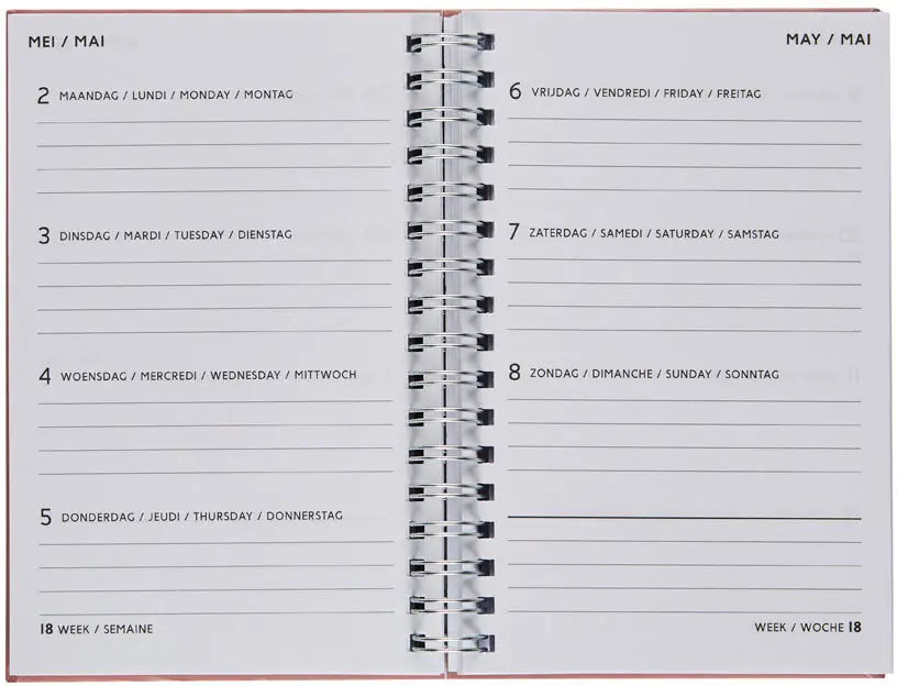BREPOLS Agenda Blossom 2025 0.767.0755 1W/2S ass. 10x15cm