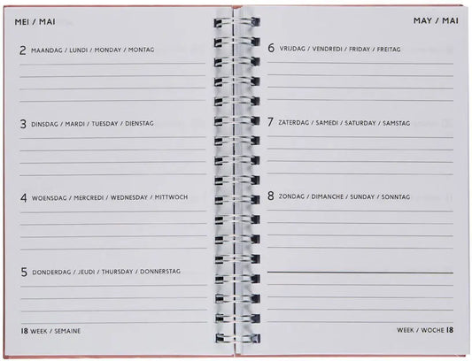 BREPOLS Agenda Blossom 2025 0.767.0755 1W/2S ass. 10x15cm