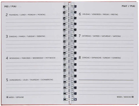 BREPOLS Agenda Blossom 2025 0.767.0755 1W/2S ass. 10x15cm