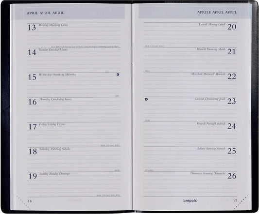 BREPOLS Agenda Breplan Genova Pla 2025 0.774.2051 1W/1S schwarz 9x16cm