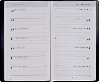 BREPOLS Agenda Breplan 774 Seta 2025 0.774.2121 1W/1S ass. 9x16cm