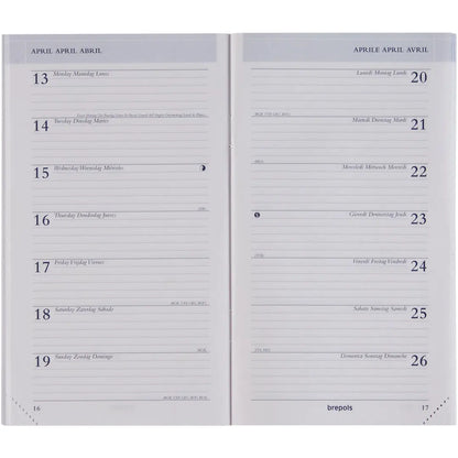 BREPOLS Agenda Breplan 774 Seta 2025 0.774.2121 1W/1S ass. 9x16cm