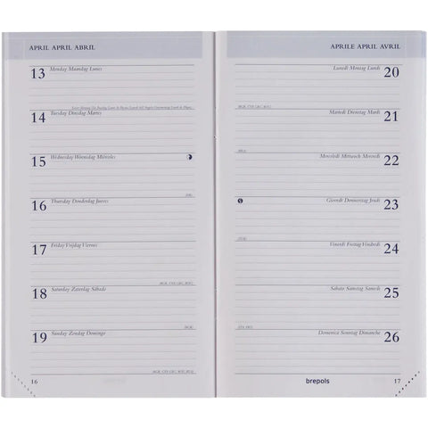 BREPOLS Agenda Breplan 774 Seta 2025 0.774.2121 1W/1S ass. 9x16cm
