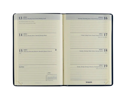 BREPOLS Agenda Delta 834 Seta 2025 0.834.2120 1W/2S schwarz 8.1x12.5cm