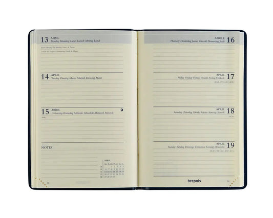 BREPOLS Agenda Delta 834 Seta 2025 0.834.2120 1W/2S schwarz 8.1x12.5cm