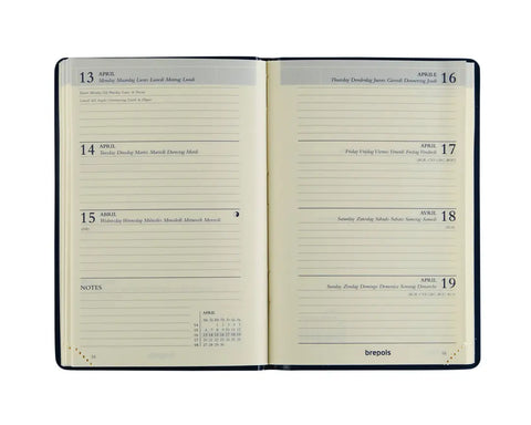 BREPOLS Agenda Delta 834 Seta 2025 0.834.2120 1W/2S schwarz 8.1x12.5cm