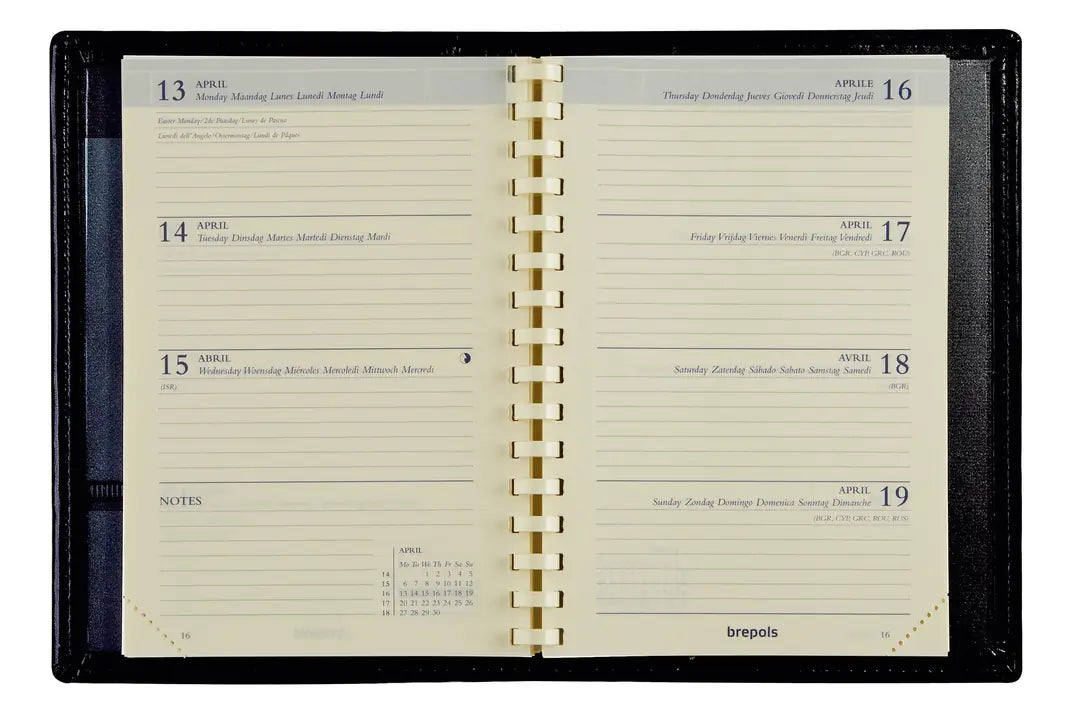 BREPOLS Agenda Delta Kul.Palermo 2025 0.834.3302 1W/2S schwarz 8.1x12cm