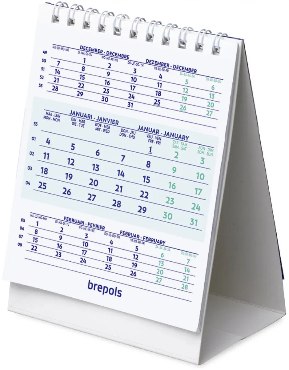 BREPOLS Tischkalender hoch 2025 1.852.9900 3M/1S 10.5x13cm