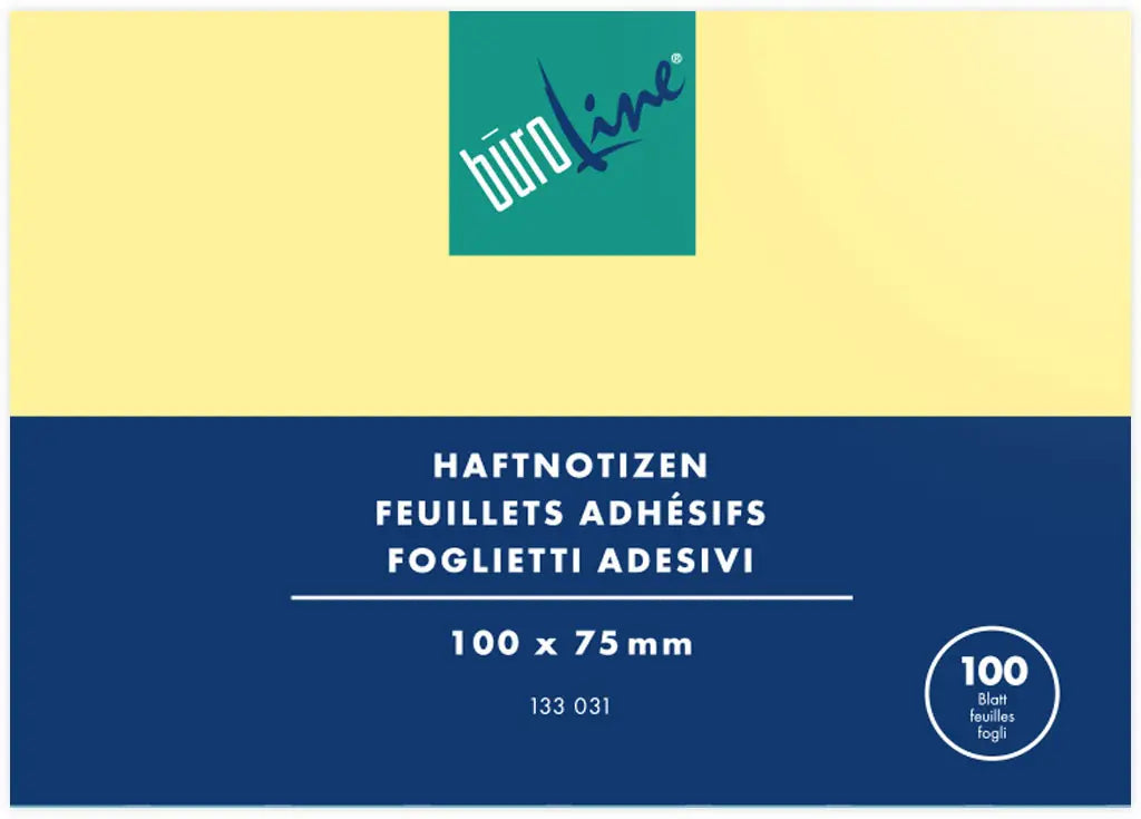 BÜROLINE Haftnotizen 100x75mm 133031 gelb 100 Blatt