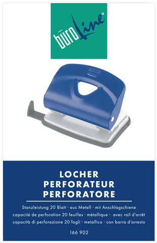 BÜROLINE Bürolocher 166902 blau 20 Blatt