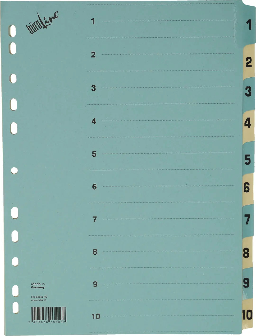 BÜROLINE Kartonregister A4 40548 blau/beige 1-10