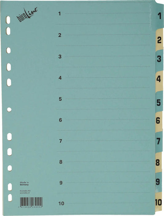 BÜROLINE Kartonregister A4 40548 blau/beige 1-10