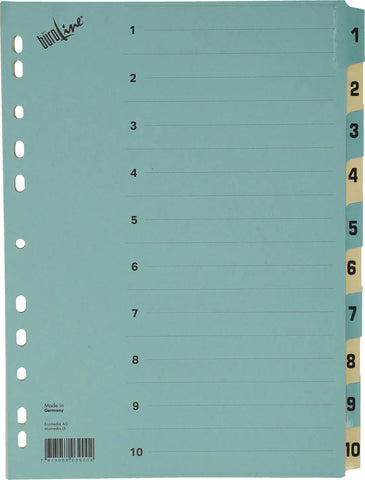 BÜROLINE Kartonregister A4 40548 blau/beige 1-10