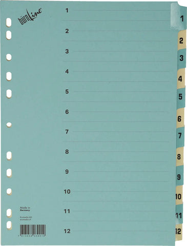 BÜROLINE Kartonregister A4 40550 blau/beige 1-12