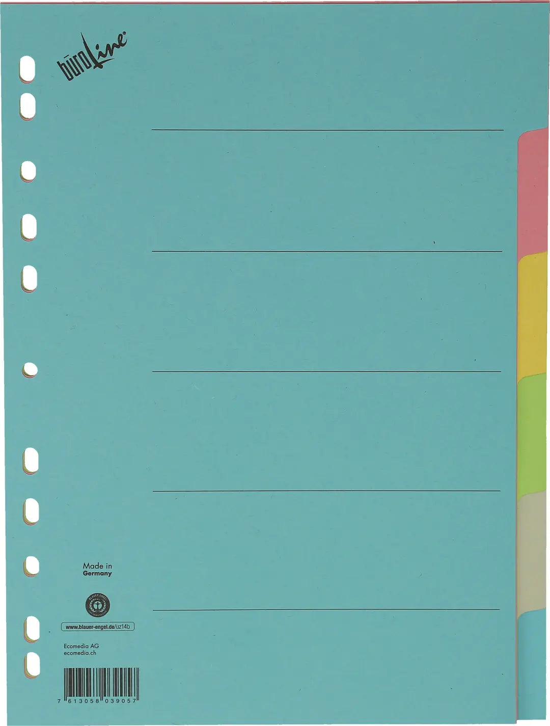 BÜROLINE Kartonregister A4 40578 bunt 6-teilig