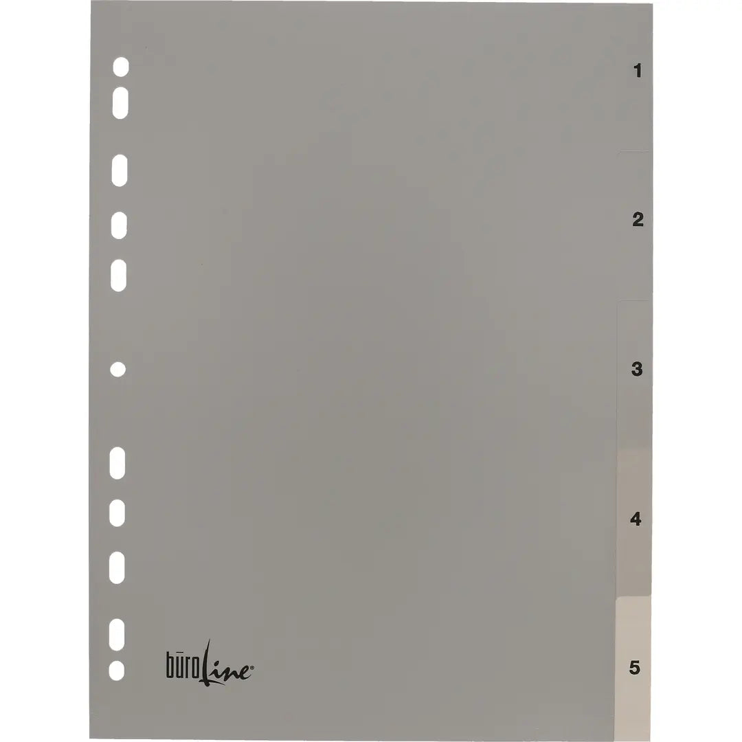 BÜROLINE Register PP A4 40932 grau 1-5