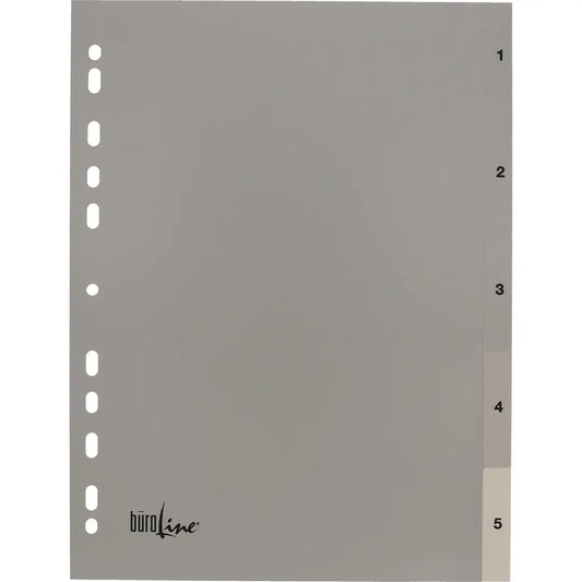 BÜROLINE Register PP A4 40932 grau 1-5