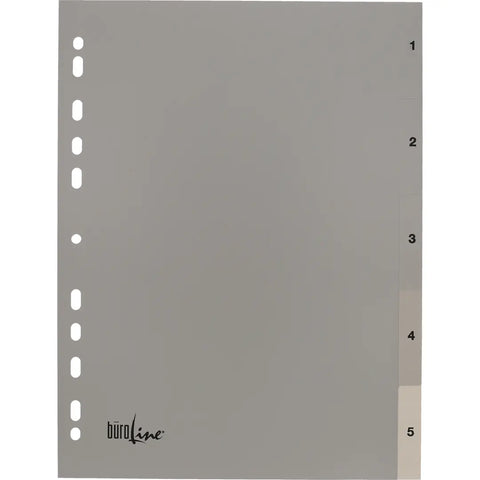 BÜROLINE Register PP A4 40932 grau 1-5