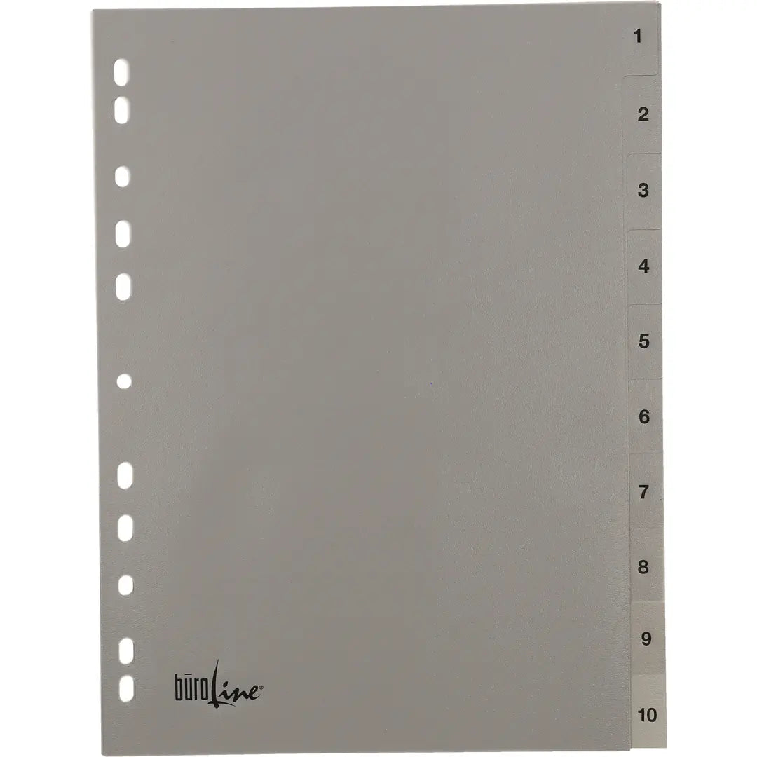 BÜROLINE Register PP A4 40936 grau 1-10