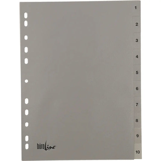 BÜROLINE Register PP A4 40936 grau 1-10