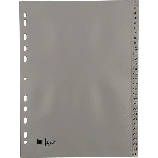 BÜROLINE Register PP A4 40945 grau 1-31