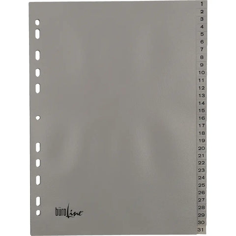 BÜROLINE Register PP A4 40945 grau 1-31